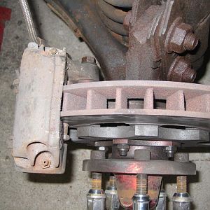 Rotor and caliper top view.