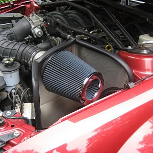 Mustang   Steeda CAI install (2). 
Vvvroomm!! Vvvroomm!!
DiaboSport Predator FRPP (Steeda) 90mm 91 octane tune.