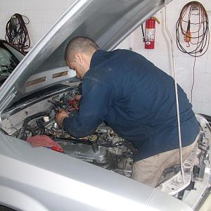 Pulling out the old motor 3
