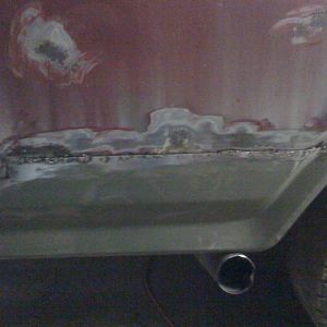 Passenger side rear corner of the bed repaired