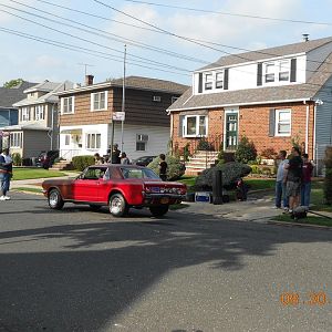 Mustang paused for drive by shot.....this was taken different ways with a GTO also.