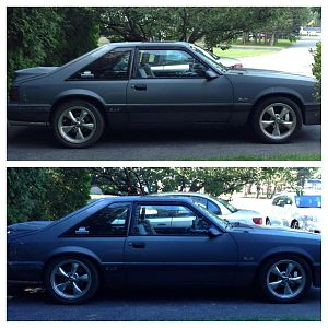 Before and after lowering my car