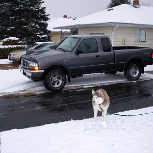 My 2000 Ranger 4X4 & our Husky Rosie.