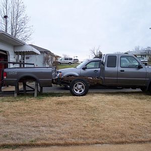 Removed the bed from my 2000 Ranger 4X4 to replace the fuel filler neck & hoses, & to repair the fuel gauge.