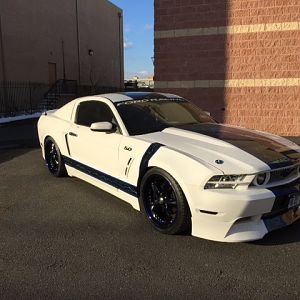 It's been awhile NYM miss the site. Here's a new look for my Mustang had the car lowered and had the chrome rims powder coated.