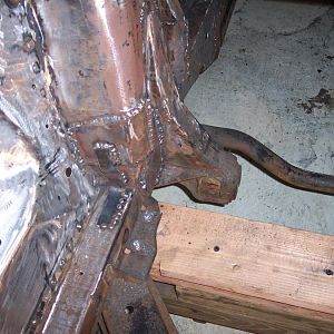 10/5/16 Started welding on the r/s front & rear shock tower "L" shaped reinforcements.