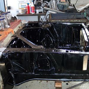 10/12/16 Applied the first coat of Master Series chassis black.