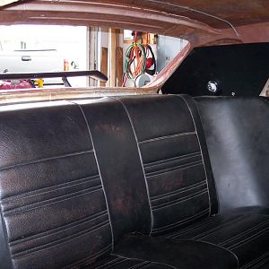 10/8/17 Installed the rear seat, interior panels, & package tray to see how it looks with the custom sail panels.