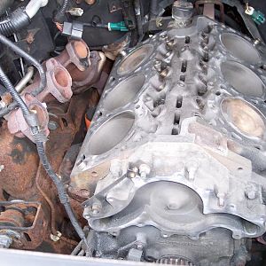 3/16 Cleaned top of block & timing cover for reassembly.