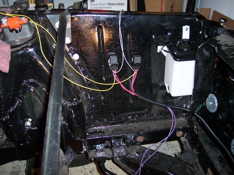 8/30/17 Started running the wiring for the cooling fan relays. New